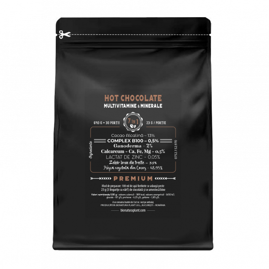 Hot Chocolate 7in1 - Multivitamine si Minerale - 690g - veg (30 de portii)