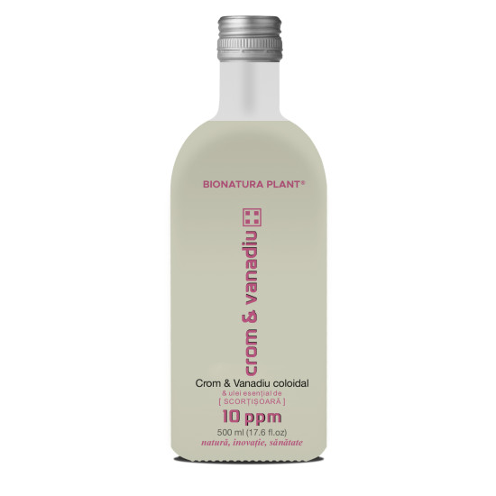 Crom + Vanadiu Coloidal cu Ulei de Scortisoara - 500 ml Crom + Vanadiu Coloidal cu Ulei de Scortisoara - 500 ml