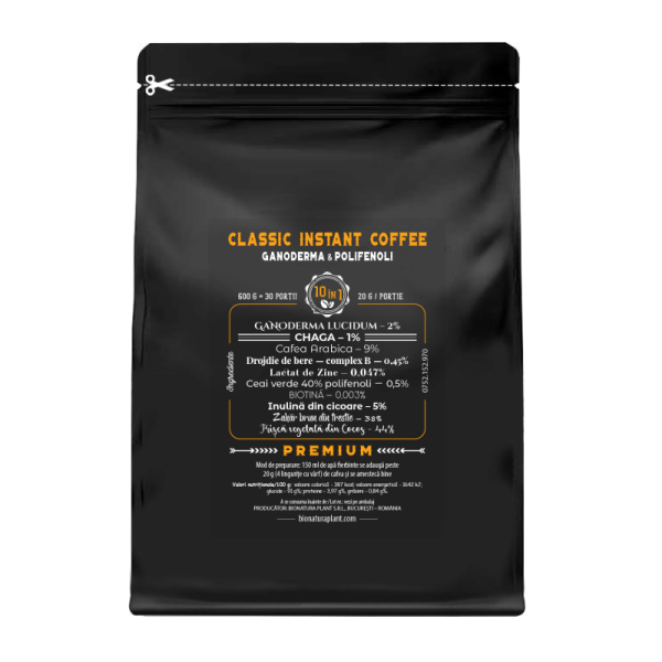 Clasic Instant Coffee 10in1 cu Ganoderma+Polifenoli - 600g veg (30 de portii)